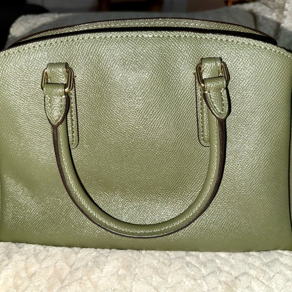 Coach Mini Sage Carryall in military green crossgrain leather with wallet - Picture 2 of 10